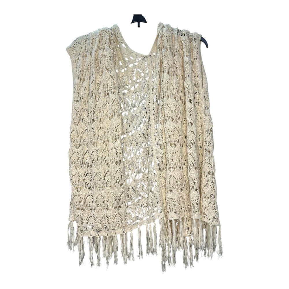 Cream Knit Shawl Oversized EUC BOX28